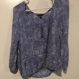 Xs AEO blue floral blouse
